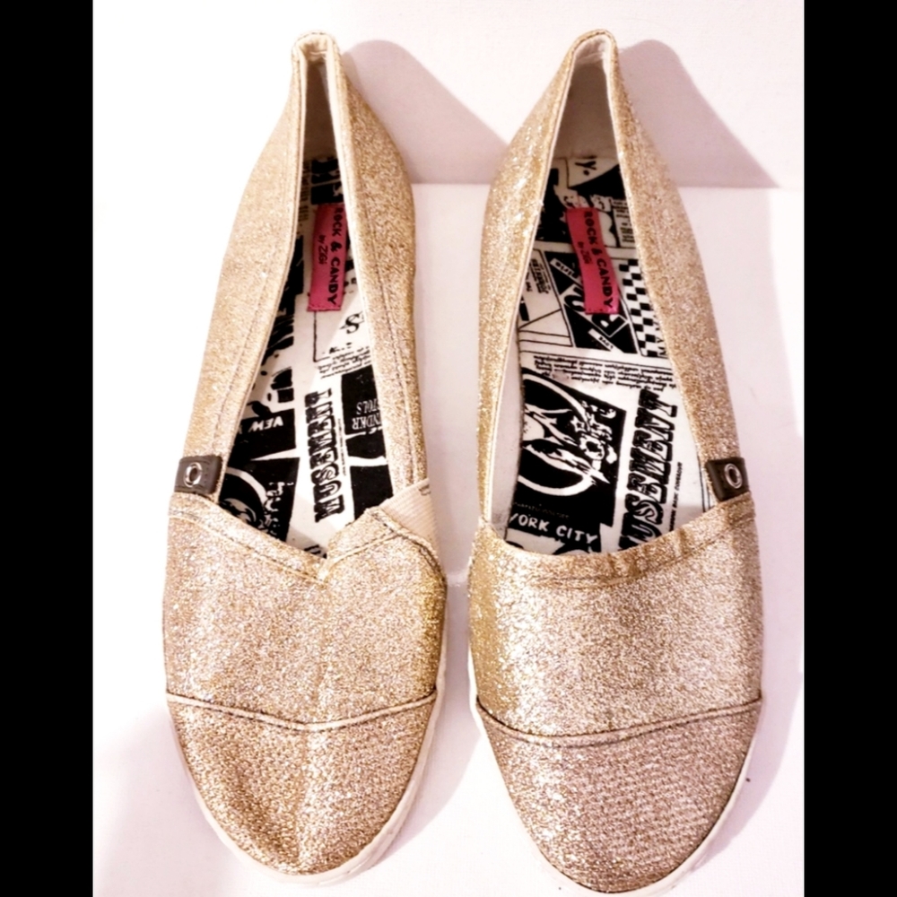 NWOT Rock & Candy Gold Canvas Shoes…